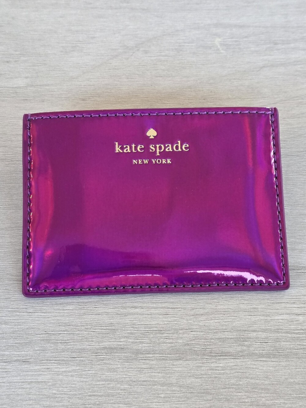 Kate Spade Iridescent Metallic Card Holder Storybook